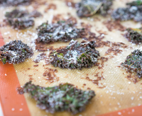 crispy cocoa kale chips